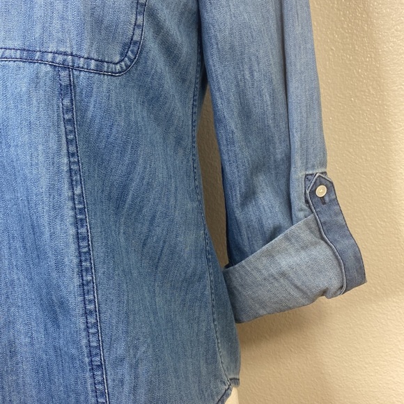 Talbots Blue Denim Button Front Shirt, NEW - Picture 2 of 9